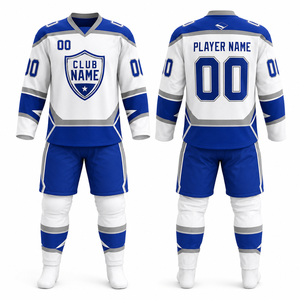 Custom MEGAMAPLE Ice Hockey Uniform Jersey Set Men's Sportswear Opera Hand Warmer All Seasons 100% Polyester Heat-Transfer - Product Image 1
