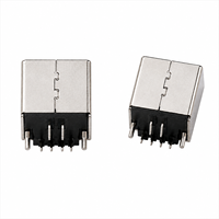 Connecteur USB 2.0 Type B Femelle Ariba Technology, Montage Vertical à Souder, Contacts en Laiton Étamé, Ignifuge UL94V-0