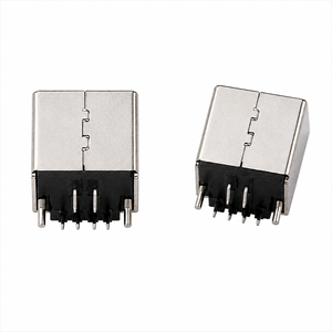 ขั้วต่อ USB 2.0 ชนิด B ตัวเมีย สำหรับบัดกรี คุณภาพสูง ติดตั้งแนวตั้ง หน้าสัมผัสทองเหลืองชุบดีบุก ทนไฟ UL94V-0 - Product Image 4