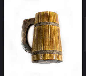 Tazas de madera hechas a mano de calidad de mango de Acacia para Dirking Water con jarra de cerveza de madera de estilo elegante con asa disponible en Export - Product Image 5