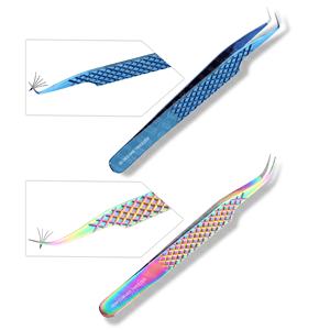 Pince à cils en acier inoxydable couleur arc-en-ciel diamantée pointes pointues de précision antistatiques pour un ramassage facile des cils minces - Product Image 3