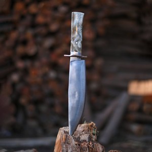 Cuchillo Bowie de Supervivencia para Caza, Venta al Por Mayor B2B OEM, Hoja de Acero Inoxidable, Mango de Resina Epoxi, Funda de Cuero, Dureza 58HRC - Product Image 5