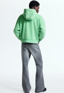 Unisex Hooded Pullover Sweatshirt Solid <b>Green</b> Oversized Fit Casual Fleece Material 100% Cotton Anti-Pilling Winter Wear Regular - Product Image 3
