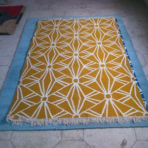 Tapis persan en coton à poils coupés et longs, tufté à la main, écologique, avec envers antidérapant en latex, pour salon, chambre, exercice et prière - Product Image 1