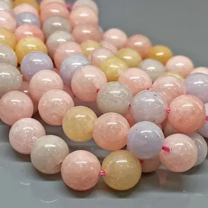 Cuentas de Morganita Teñida Naturalmente de 6mm, Redondas y Lisas, Grado AA, para la Fabricación de Joyería al por Mayor - Product Image 4