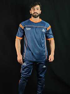 Ensemble de survêtement 3 pièces pour homme PUFFIN SPORTS, haute qualité, personnalisé, séchage rapide, col rond, coupe régulière, idéal pour l'été - Product Image 1