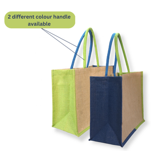 Elegante Bolsa De yute ecológica con asas coloridas de diseño duradero y lista para enviar para pedidos al por mayor - Product Image 5