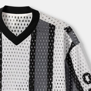 เสื้อเจอร์ซีย์อเมริกันฟุตบอลสีขาวสำหรับผู้ชาย สีน้ำเงิน หมายเลข 4 แขนสั้น คอวี ทรงปกติ ผ้าโพลีเอสเตอร์ 100% ระบายอากาศได้ดี โลโก้ด้านหน้าแบบถัก - Product Image 5