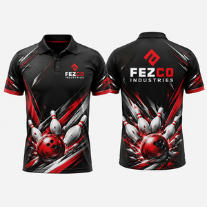 High Quality Custom Hawaiian Bowling Polo Shirts Quick Dry Bowling Ball and Pins Team Youth T Shirt Custom <b>Name</b> <b>Label</b> - Product Image 4