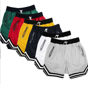 Shorts de basketball pour hommes en mesh avec poche zippée et cordon de serrage, pour la gym, le sport, la course, l'entraînement, le fitness, vêtements athlétiques, personnalisables, vente en gros, OEM, nouveauté - Product Image 5