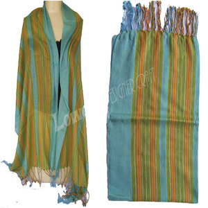 ผ้าคลุมไหล่ทอมือลายทางยาวหรูหรา ผ้าพันคอและผ้าคลุมไหล่ถักลายทางสำหรับผู้หญิงและผู้ชาย นุ่ม อุ่น ทันสมัย - Product Image 5