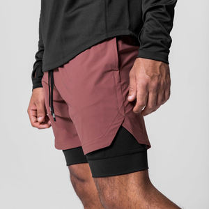 Pantalones Cortos Deportivos de Doble Capa para Hombre, Pantalones Cortos Deportivos 2 en 1 para Gimnasio, Entrenamiento, Secado Rápido, para Correr, de Doble Capa, para Verano - Product Image 1