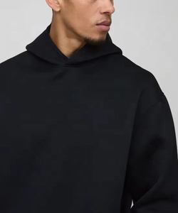 Venta caliente gimnasio Fitness chándales hombres sudor personalizado hombres chándal conjunto Casual deportes chándal pulóver Sudadera con capucha ajuste suelto Color negro - Product Image 4