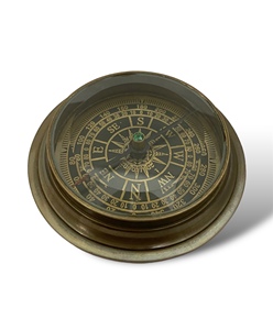 Luxury Handmade Brass Glass Compass <b>Paperweight</b> Nautical Desk Decor by Tajdaar Handicrafts - Product Image 2