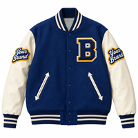 Blouson universitaire chauffant pour homme avec patchs chenille, manches en laine, broderie personnalisée et boutons, idéal pour l'hiver