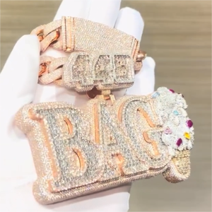 จี้เพชรโมอิสซาไนต์แบบกำหนดเอง สไตล์ฮิปฮอป แร็ปเปอร์ เงินแท้ 925 สำหรับทุกเพศ - Product Image 4