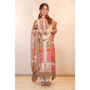 Hermosa parte superior e inferior de ropa de fiesta con Conjunto elegante de tamaño Dupatta XL - Product Image 4