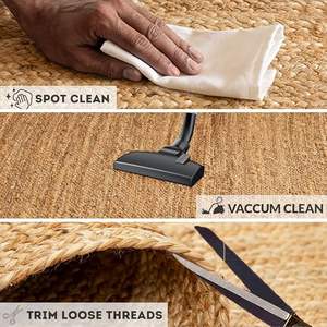 Tapis décoratif en jute tissé à plat avec motifs kilim marocains, fait main, vente en gros, export Inde, tapis de décoration intérieure - Product Image 5