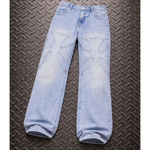 Pantalones Anchos de Algodón para Hombre, Cintura Media, Lavado Medio, con Parches, Ligeros, Transpirables, Resistentes al Viento, Ecológicos y Personalizados de Alta Calidad 2026 - Product Image 1