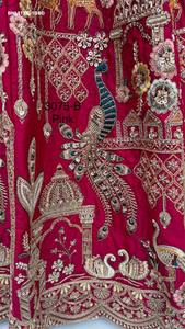 Conjunto de lehenga de seda premium para bodas con cuentas, motivos de color, hilos múltiples, dori, lentejuelas y trabajo manual. Proveedor mundial. - Product Image 6