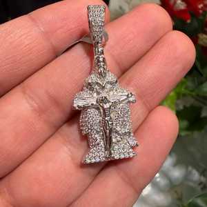 Colgante de Jesús de Plata de Ley 925 con Diamantes de Moissanita, Estilo Hip Hop, Joyería Religiosa Unisex, Colgante de Diseño Personalizado - Product Image 2