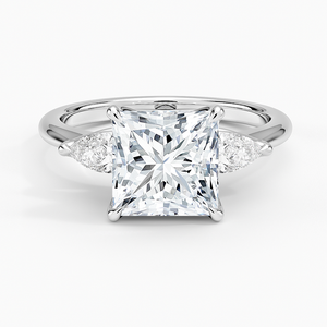 Bague BOJ 077 en argent 925, taille princesse, avec halo de pierres et griffes, solitaire diamant 2 carats, couleur D, VVS1, moissanite certifiée GRA, prix bas - Product Image 1