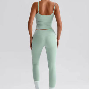 Ensemble de yoga 2 pièces pour femmes, vêtements de sport respirants sans couture, soutien-gorge de sport et leggings extensibles à taille élastique pour l'entraînement - Product Image 2