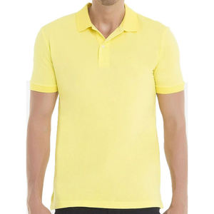Polo homme de qualité supérieure, couleur jaune clair uni, col rabattu, tissu respirant, à prix avantageux - Product Image 2