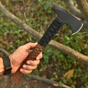 Stainless Steel Industrial Grade Custom Handmade Flat <b>Backed</b> Hunting Axe with Wood Handle for Camping and Hunting Viking Axe - Product Image 2