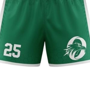 Pantalones Cortos de Lacrosse Unisex Verdes y Blancos, de Poliéster, Ajuste Atlético, Ropa Deportiva, Uniforme de Equipo, Ropa para Entrenamiento y Juego - Product Image 6