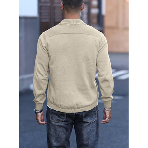 Custom Men's 100% Cotton Knitted <b>Cardigan</b> <b>Sweater</b> Light V Neck Casual Summer <b>Cardigan</b> Outerwear - Product Image 2