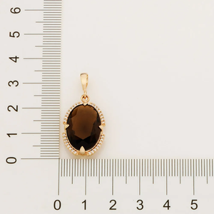 18K Gold Plated Oval Cubic Zirconia Pendant Necklace Women's Classic <b>Snake</b> Chain Everyday Wearing Jewelry - Product Image 4