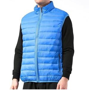 Custom OEM LOW MOQ Fitted Biker Puffer Vest <b>Jackets</b> Hooded Breathable Eco-Friendly Canvas <b>Waterproof</b> <b>Winter</b> Sleeveless Custom - Product Image 2