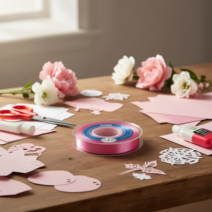 Nastro in raso Ilan 0,3 cm x 80 iarde rosa Correhuela per lavori artigianali - Product Image 3