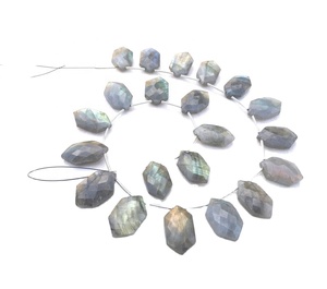 High Quality 1 Strand Natural <b>Labradorite</b> Gemstone Fancy/ Hexagon Shape Blue Flashy Briolette Beads Garden Stone - Product Image 1