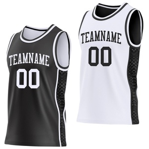 Maillot et short de basketball personnalisés professionnels noir et blanc, vêtements de sport réversibles, fabricant OEM de marque privée, SportWear - Product Image 1