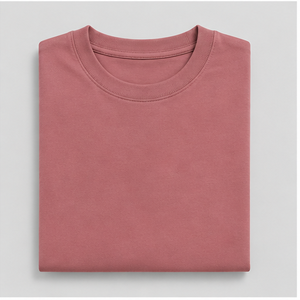เสื้อยืดคอกลมแขนสั้นทรงหลวมโอเวอร์ไซส์ผ้าฝ้ายวิสโคสสีชมพูอมเทาแบบสั่งทำพิเศษสำหรับผู้ชาย รุ่น MTS-OVR-0038 - Product Image 5