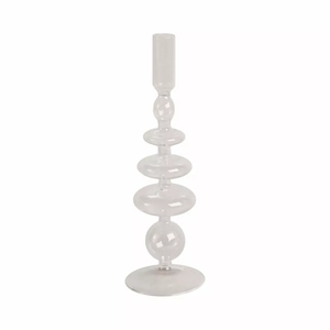 Porte-bougie en verre design moderne, bougeoir décoratif en verre, options de personnalisation pour la décoration de table - Product Image 1