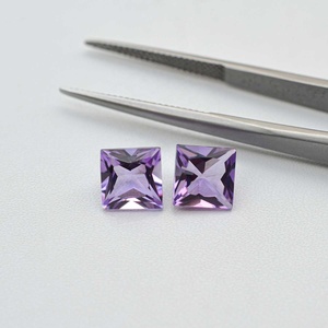 10mm naturel rose améthyste carré princesse coupe taille calibrée pierres précieuses en vrac pierres d'améthyste à facettes au Stock d'usine disponible - Product Image 1