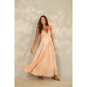 Vestido Largo de Verano para Mujer, Estilo Bohemio, Cuello en V, Sin Mangas, Bordado, Hecho a Mano con Viscosa de Alta Calidad, Holgado, Natural y Sexy - Product Image 1