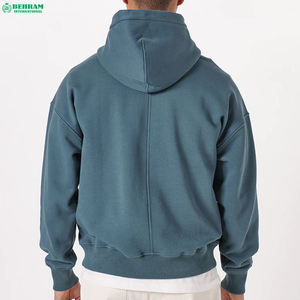 เสื้อฮู้ดดี้ผู้ชายแบบสวมหัว ผ้าเฟรนช์เทอร์รี่คุณภาพสูง ทรงปกติ น้ำหนักมาก สไตล์ลำลอง ไม่มีลายปัก  สำหรับขายส่ง - Product Image 5