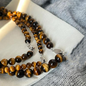 Nuevo Collar de Cuentas de Piedra Ojo de Tigre de Lujo para Mujer, Cadena Retro China para Clavícula, Moda de Primavera Verano - Product Image 3