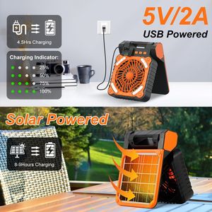 Linterna LED Recargable de 5200mAh, Ventilador Solar para Camping, Banco de Energía Portátil de Emergencia con 4 Velocidades de Viento y 3 Niveles de Iluminación - Product Image 2
