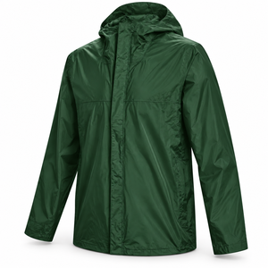 Chaqueta Cortavientos Impermeable de Nailon Ligera con Capucha, Cremallera Completa y Solapa para Tormentas, Ropa de Lluvia para Exteriores con Impresión de Logotipo Personalizado - Product Image 2