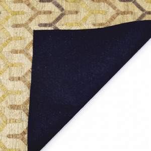Tapis en laine à motif losanges entrelacés marron doré, géométrique contemporain, antidérapant, écologique, à poils épais, tufté à la main, pour salon - Product Image 5