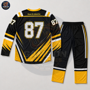 Sublimated 100% Polyester Hockey Jersey Pants Breathable <b>Elastic</b> Waist Training Match Sportswear OEM ODM Custom Ice Hockey - Product Image 2