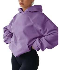 Sweat à capuche oversize décontracté et confortable pour femme, couleur unie, service OEM, best-seller, fabriqué en usine au Bangladesh, meilleur prix - Product Image 2