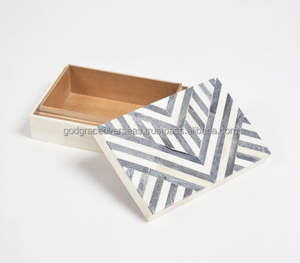 Boîte en bois à bijoux en incrustation d'os indien dans de nombreuses couleurs dans la fabrication de boîte à bijoux en os de corne boîte de rangement - Product Image 3