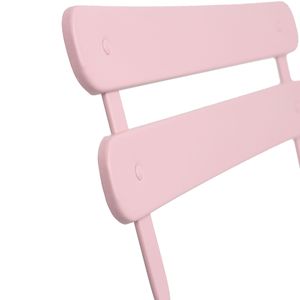 Set da 3 Pezzi in Metallo Rosa per Balcone o Patio: Tavolo e Sedie da Bistrot - Product Image 4