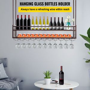 Portabicchieri da Vino Regolabile in Altezza da 18,9 a 35,8 Pollici, 46,9 x 11,8 Pollici, da Appendere al Soffitto dell'Armadio - Product Image 2